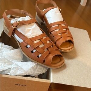 Nagisa Women's Brown Leather Sandals